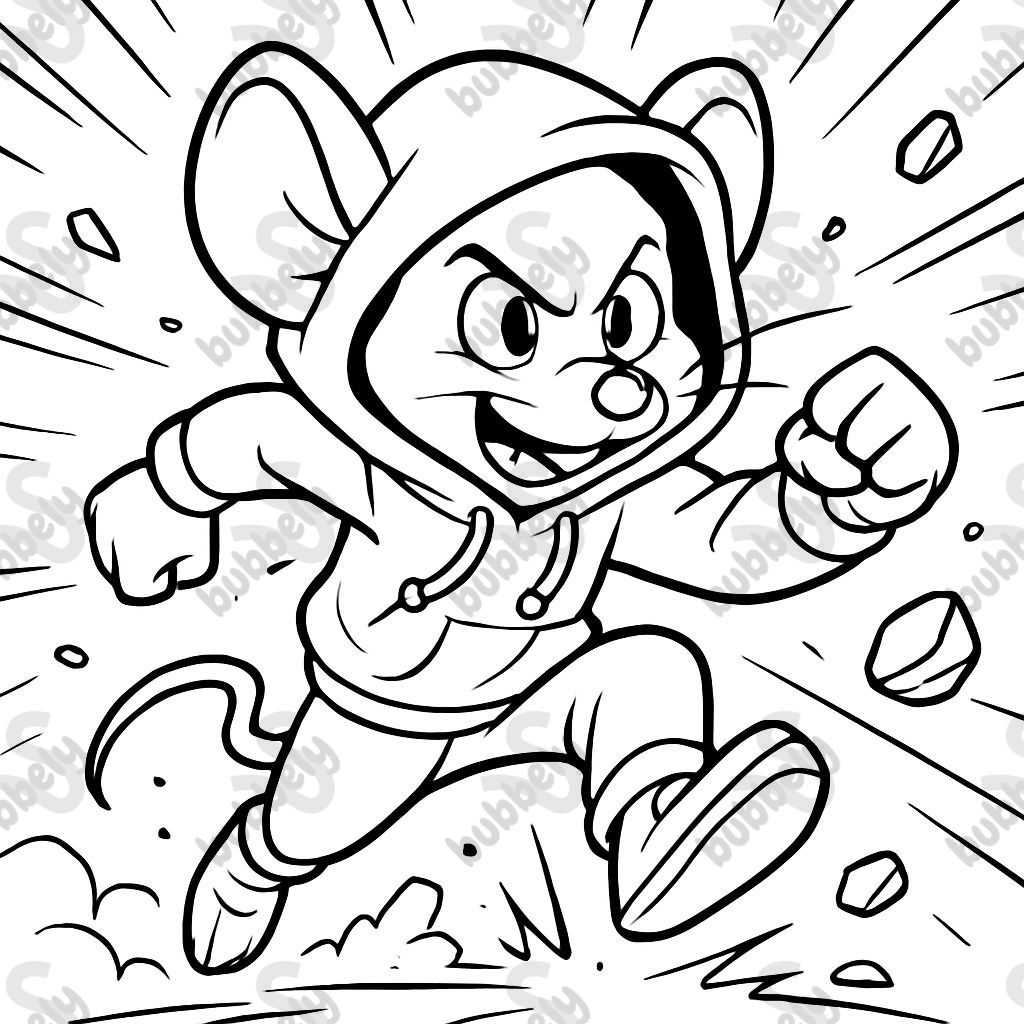 a mouse with a hood