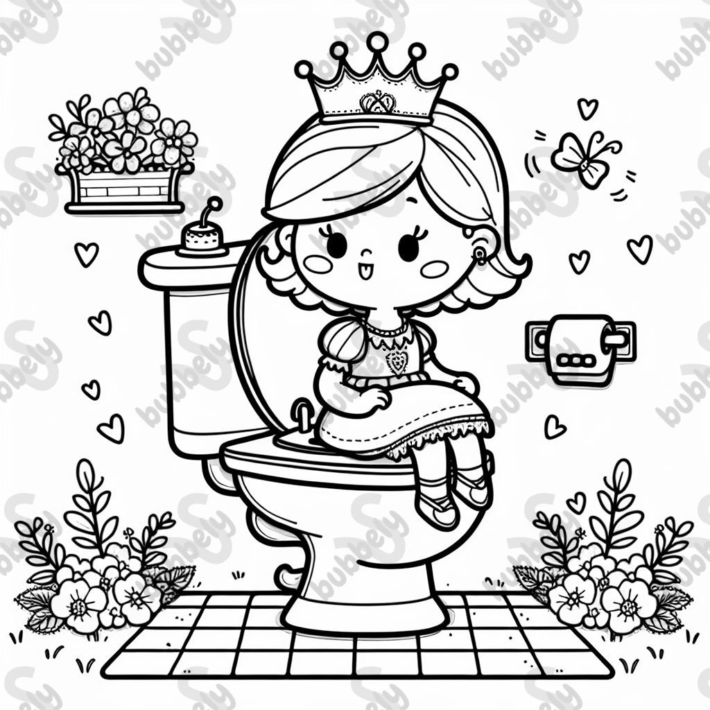 Prinzessin auf der Toilette