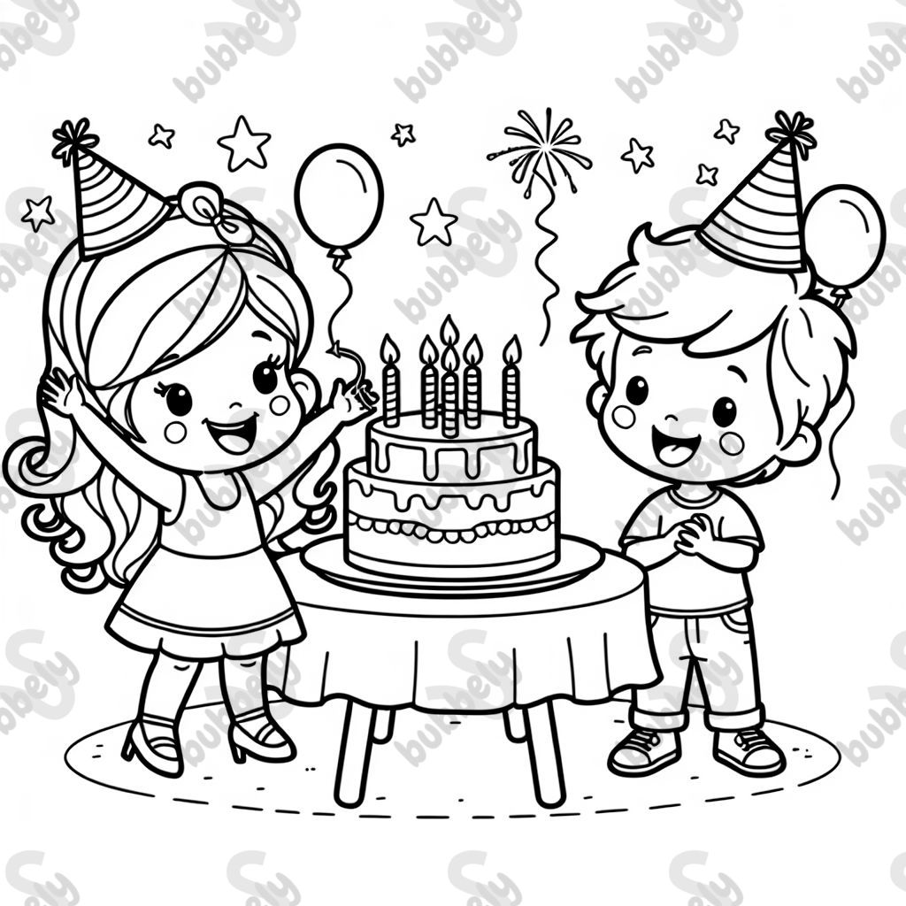 Girl and boy birthday party