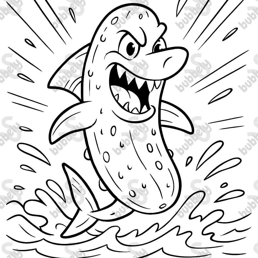 Un requin qui a un corps de cornichon