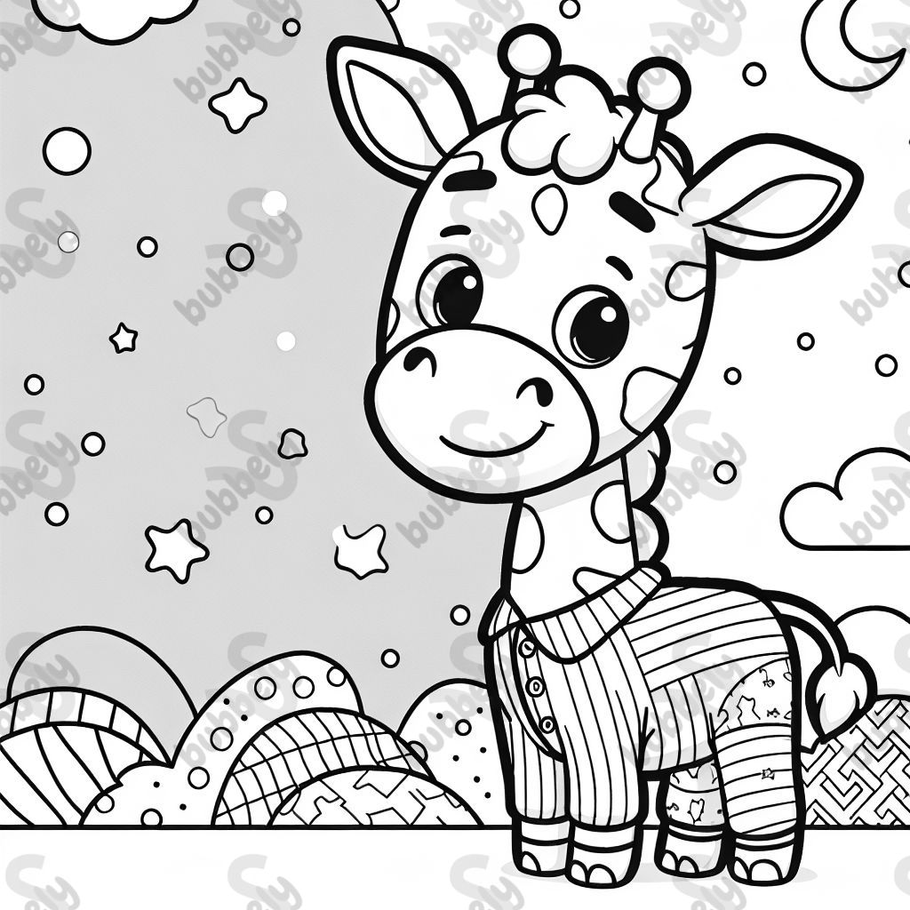 A giraffe in pajamas 