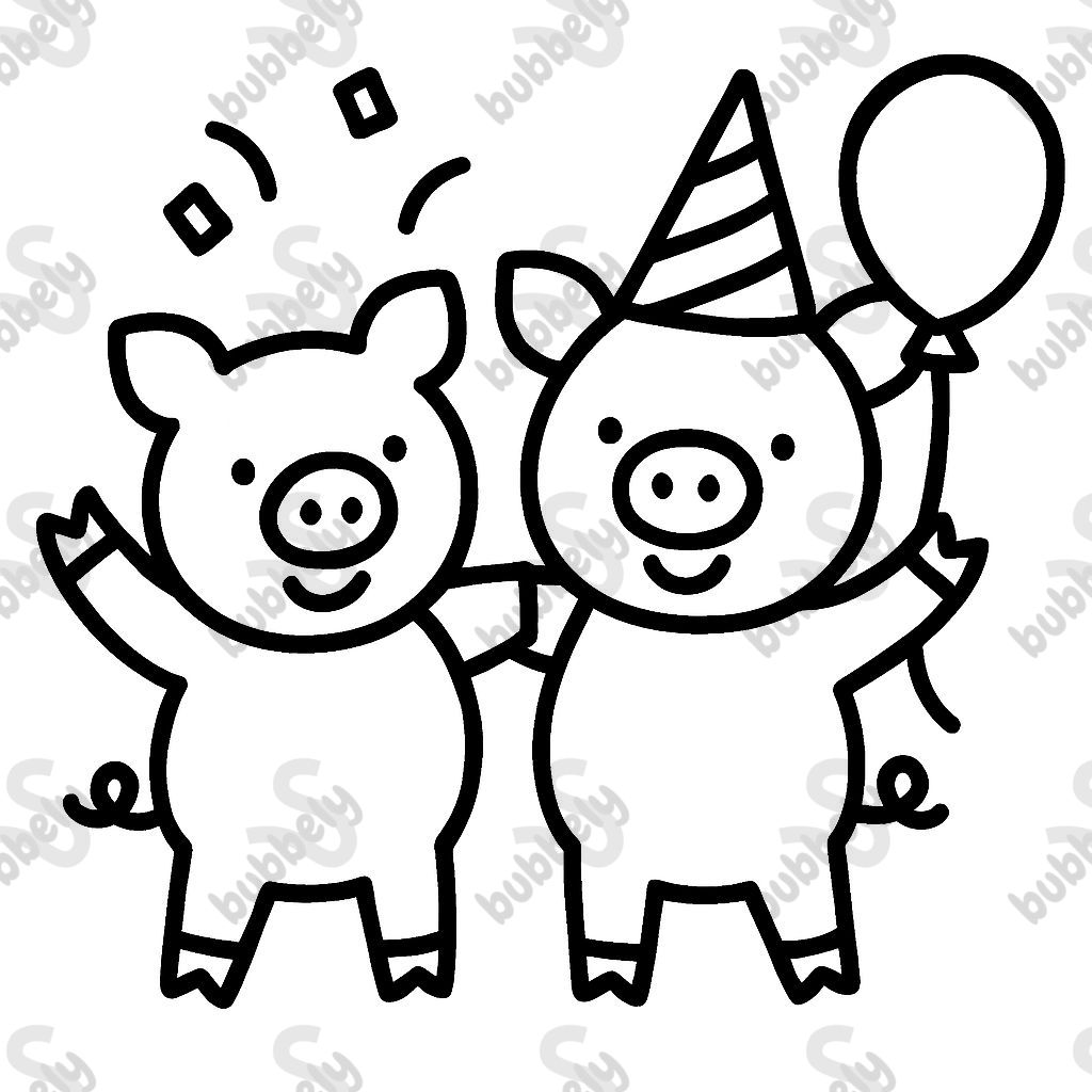 Pigs celebrating