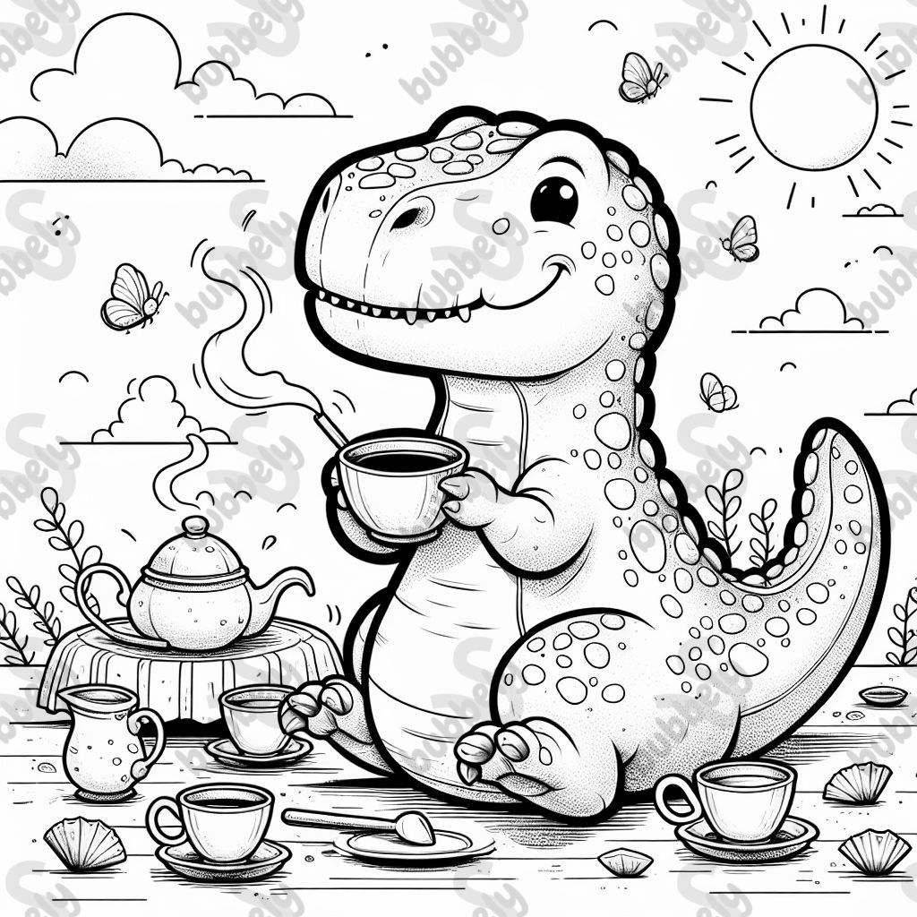 A tea rex having tea