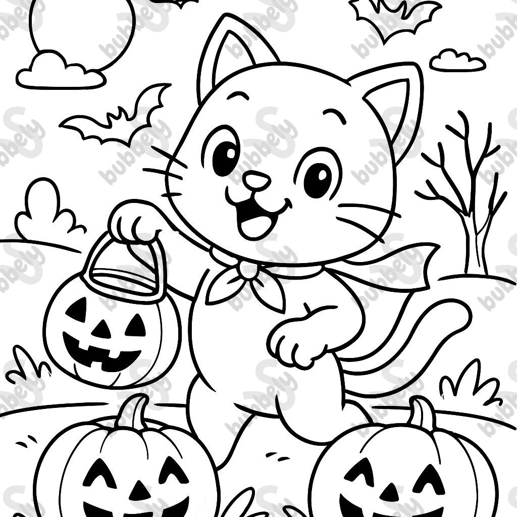 kitten qui fait du porte-à-porte avec des citrouilles kitten qui fait du porte-à-porte avec des citrouilles