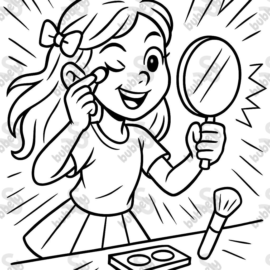 une fille qui se maquille