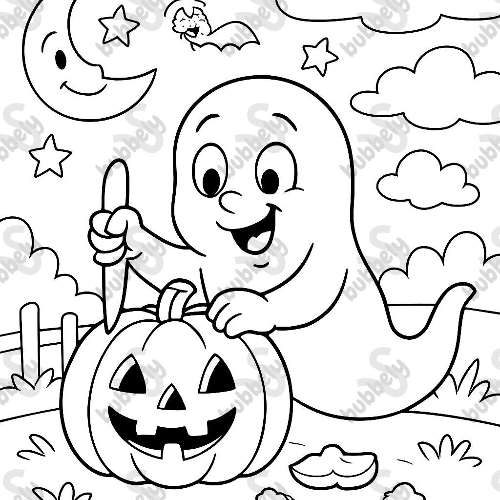 un fantôme sculptant une citrouille un fantôme sculptant une citrouille