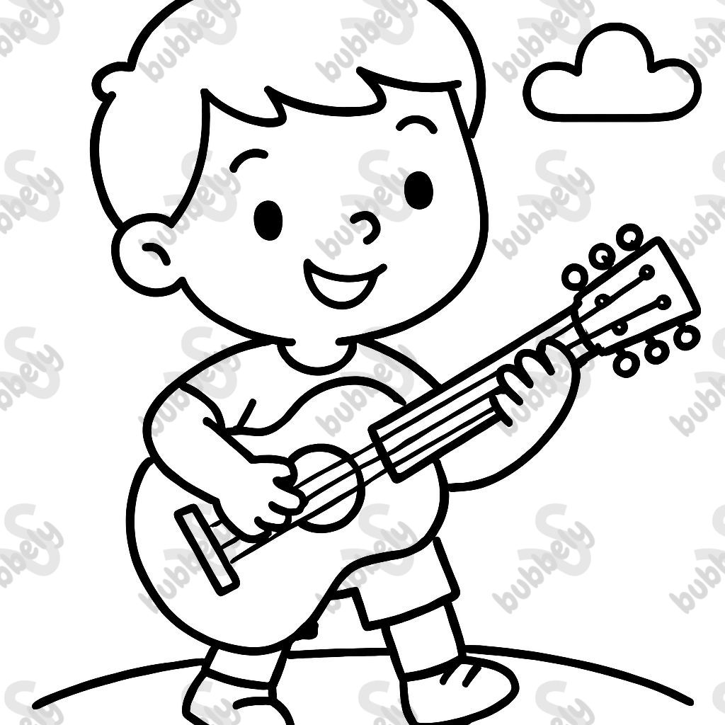 boy playing guitar