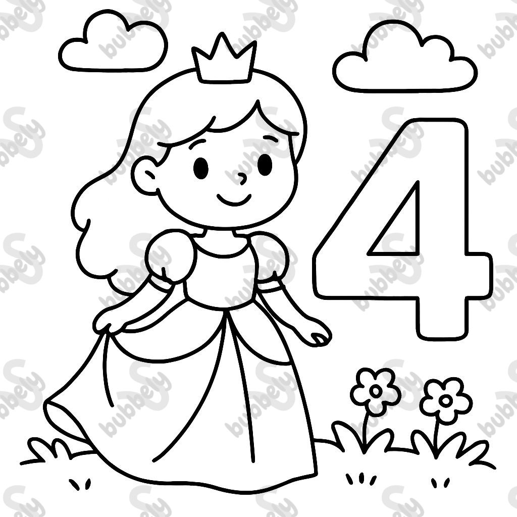 A princess with the number 4