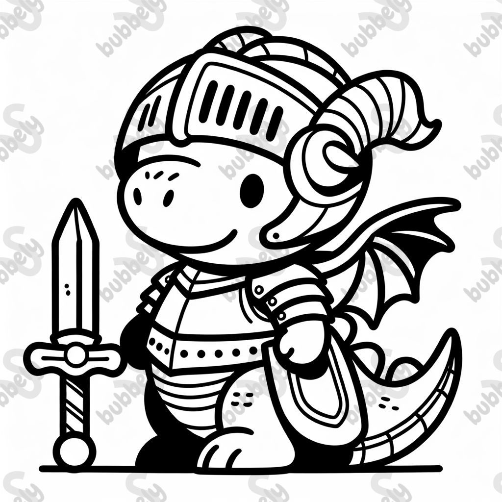 einen Drachen in Ritterrüstung