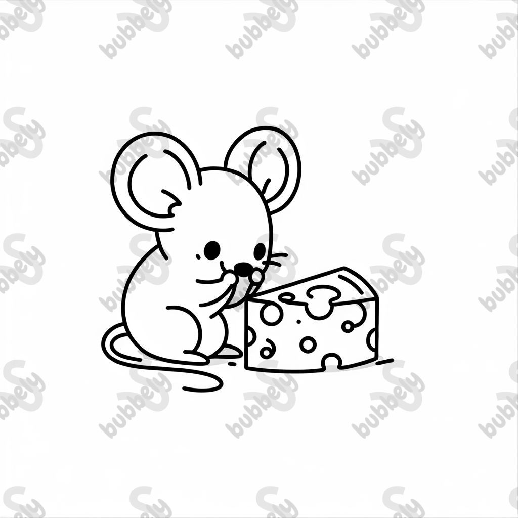 A mouse eating a piece of cheese