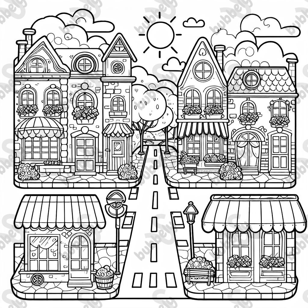 several shops in a street