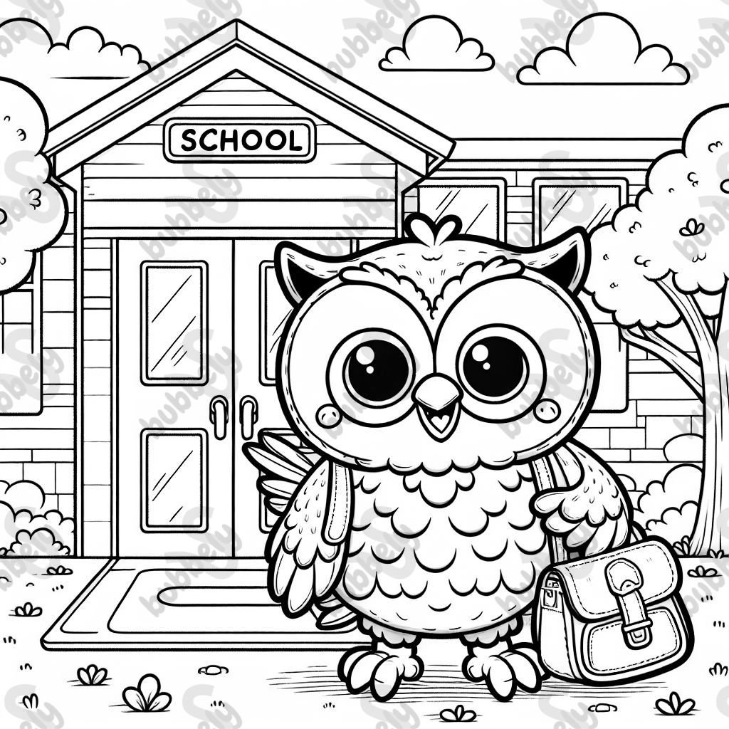 an owl on the first day of school