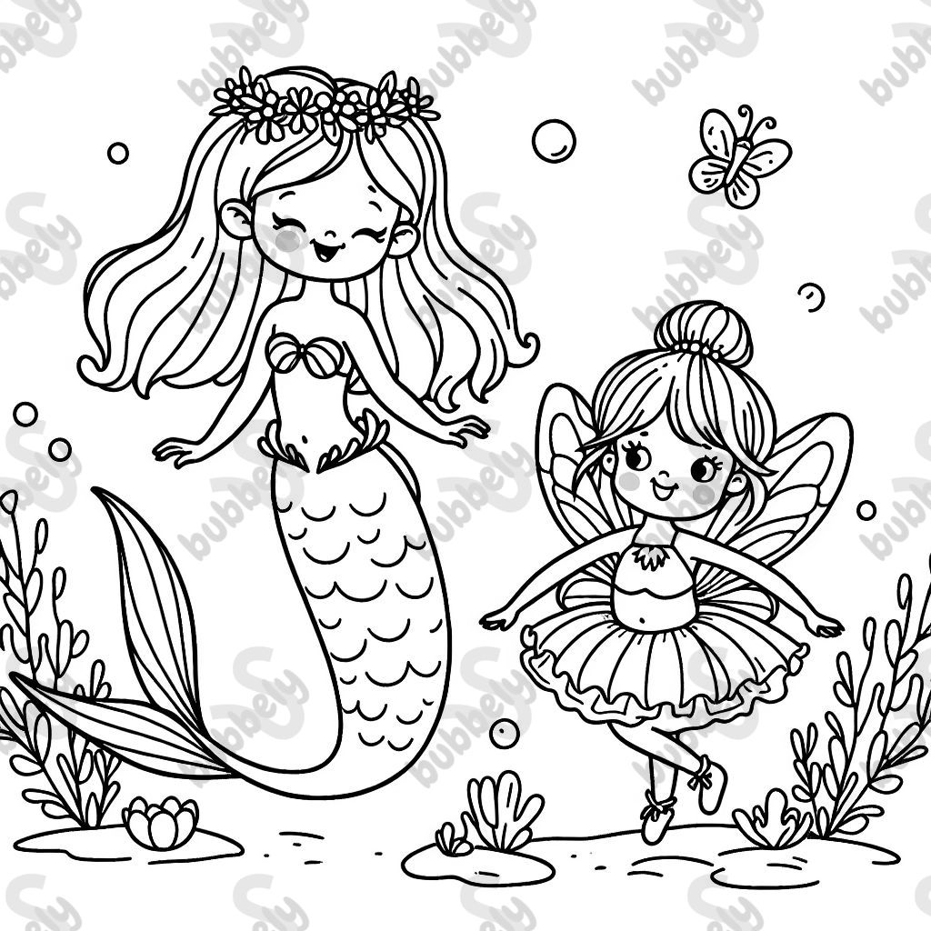 Une sirène et une fée Une sirène et une fée