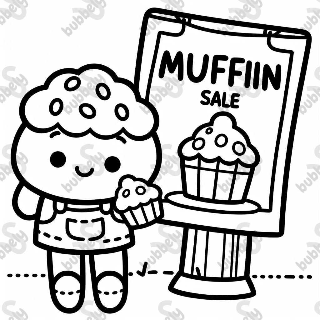 Ein Plakat für Muffinverkauf