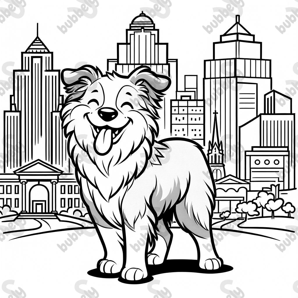 a smiling australian shepherd in Kansas City