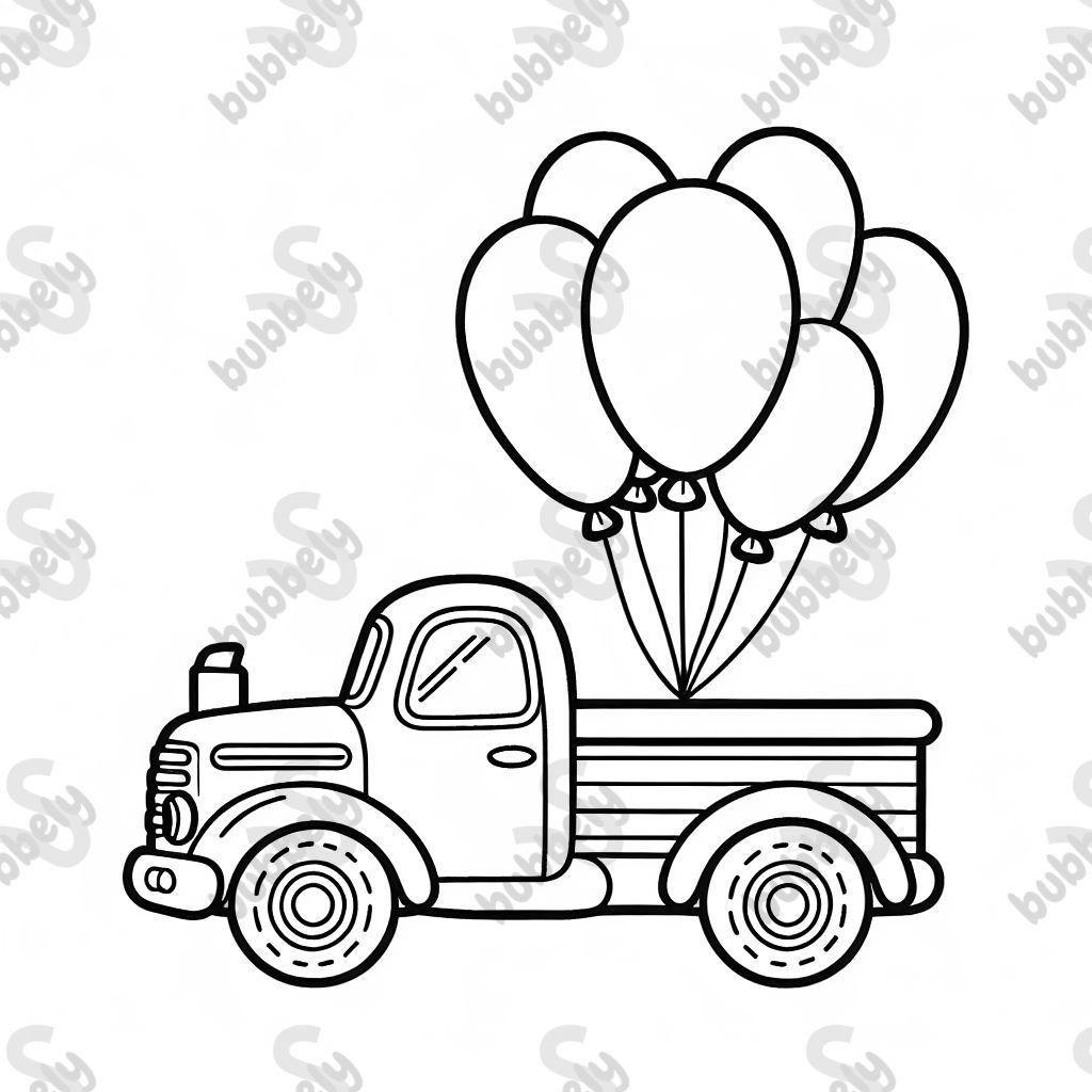 A balloon shaped like a truck.