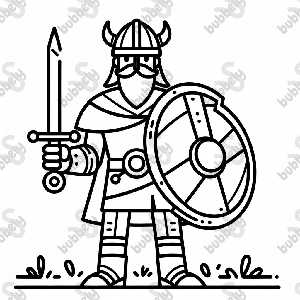 A viking with sword and shield