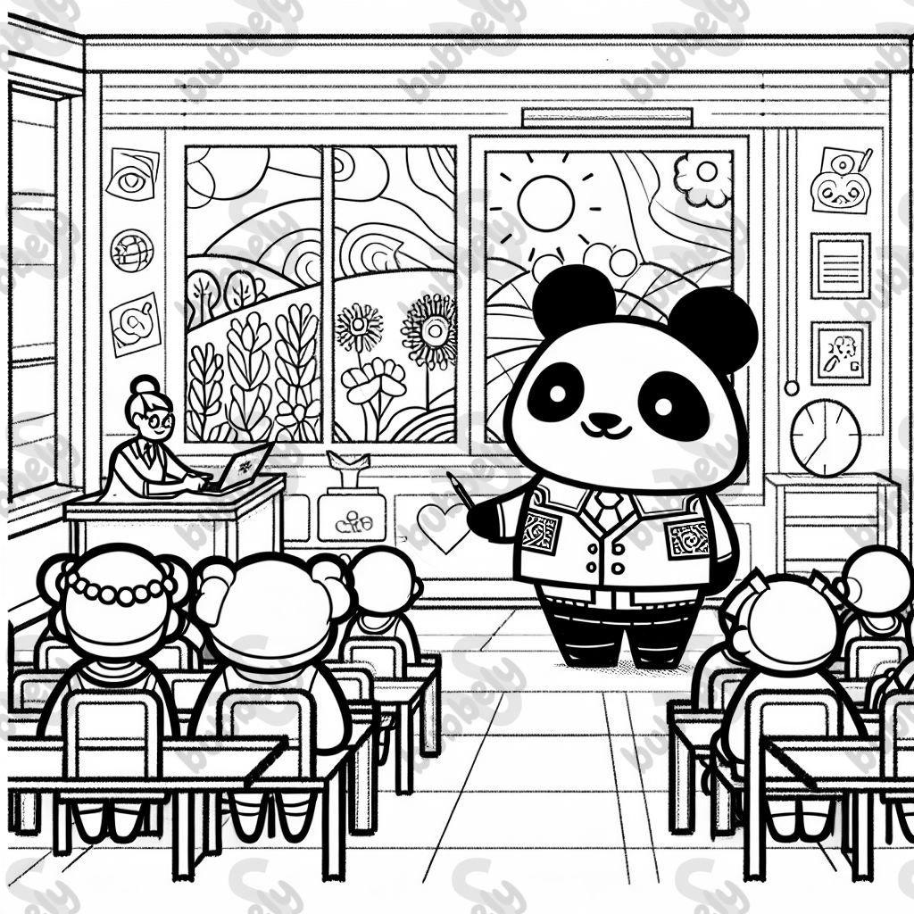 un panda dans la salle de classe un panda dans la salle de classe