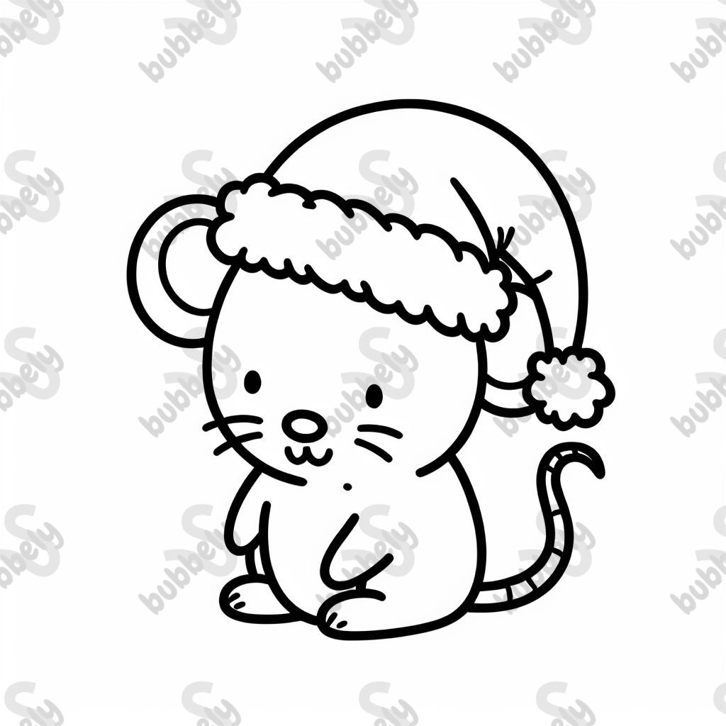 eine Maus mit einer Weihnachtsmannmütze