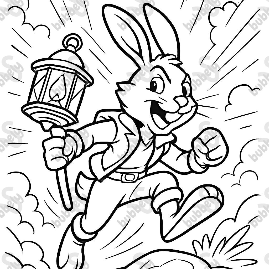 A rabbit with a lantern