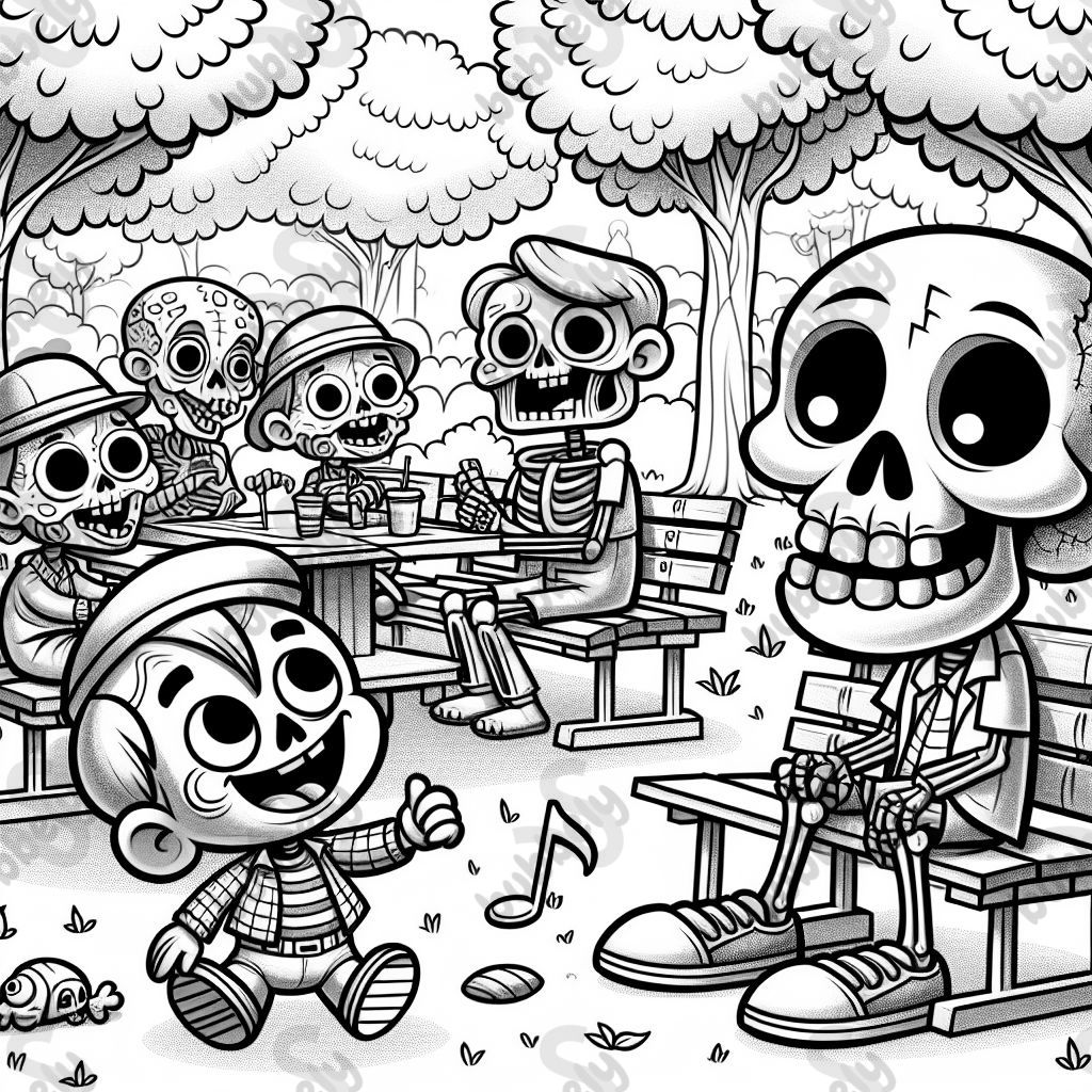 Zombies and skeletons playing