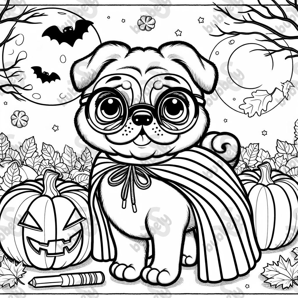 Pug dog halloween
