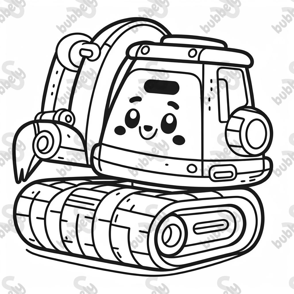 großer Bagger mit Gesicht