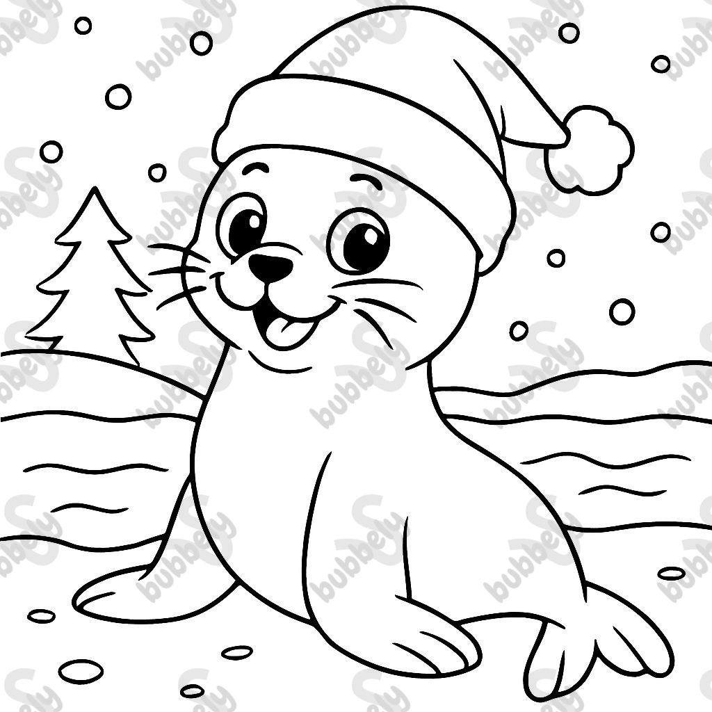 Seal with Santa's hat
