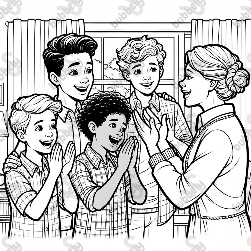 4 boys celebrating Mother's Day