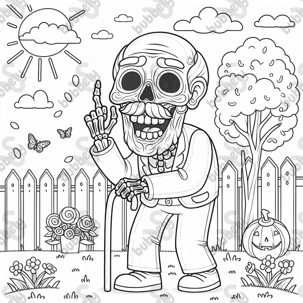 A skeleton grandpa