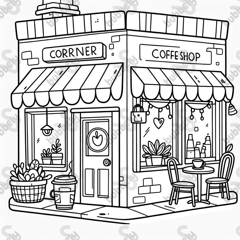 A cozy corner coffee shop