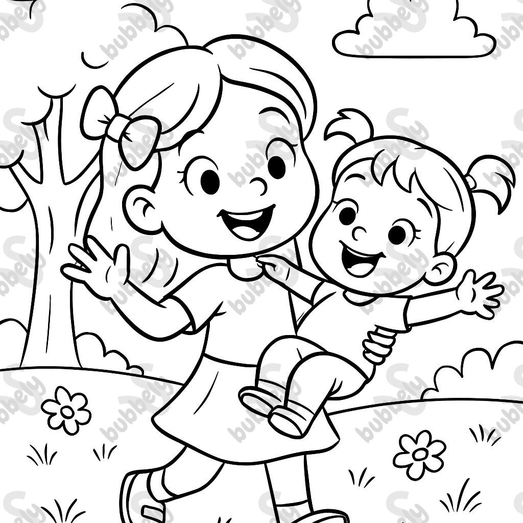 a little girl and her little sister