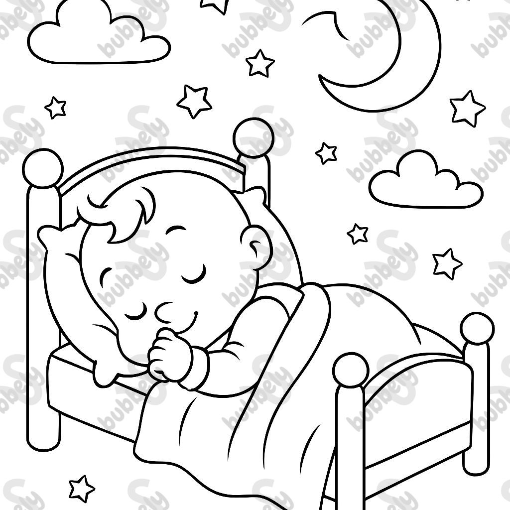 Baby in a bed sleeping