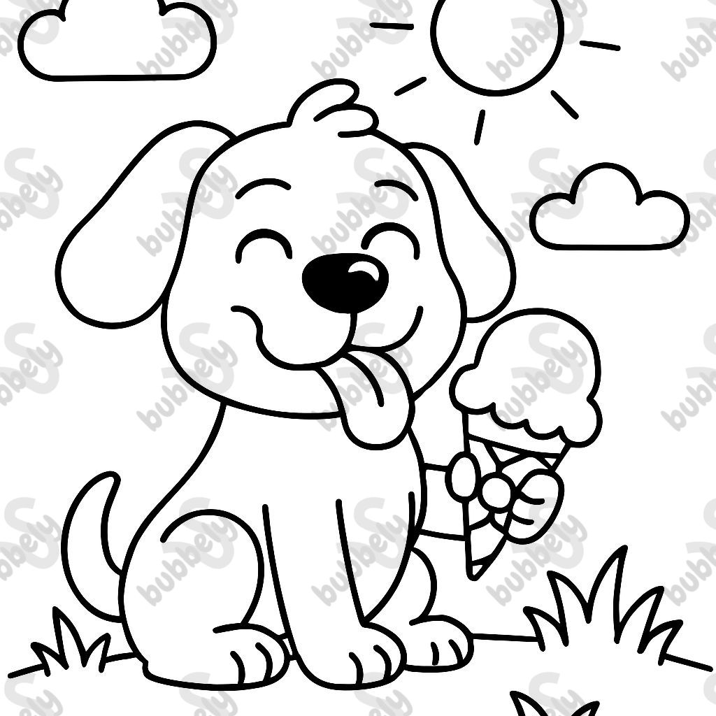 dog making funny face with icecream