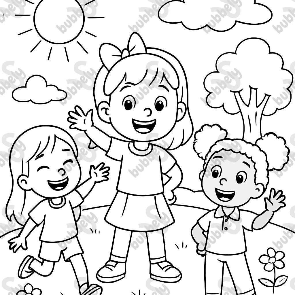 A girl named Ellie with her 2 friends, Ellie and Cora.