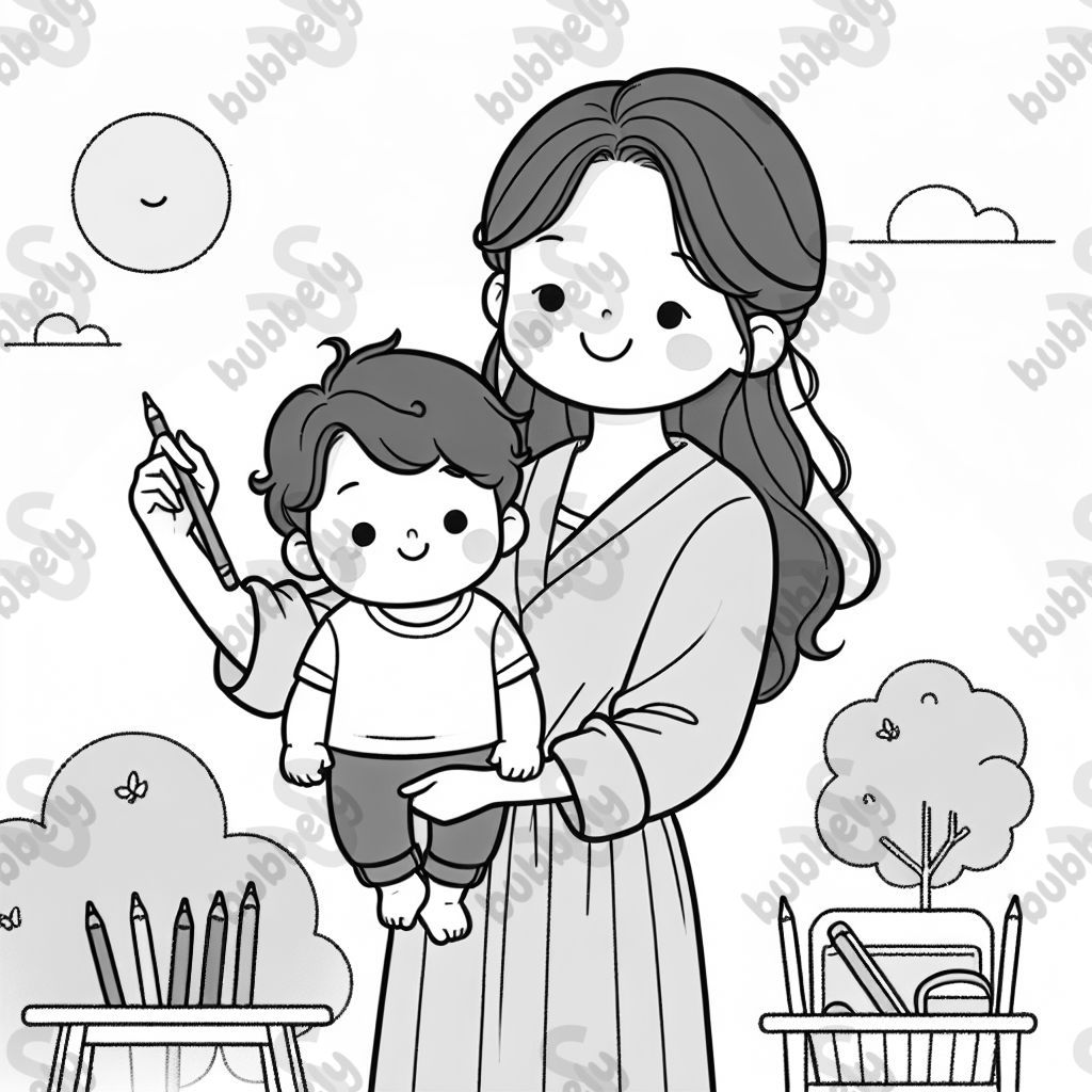 A big sister holding her little brother