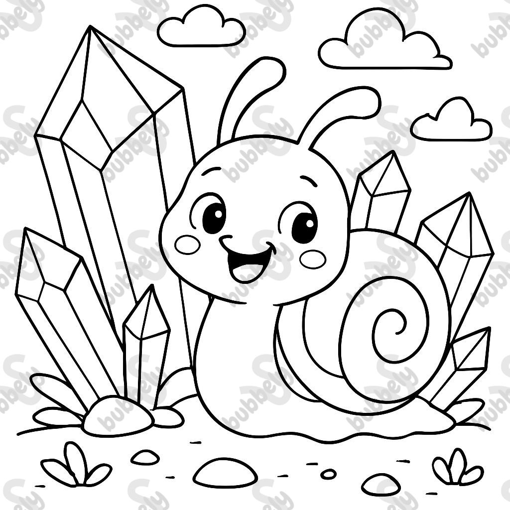 bébé escargot avec des cristaux