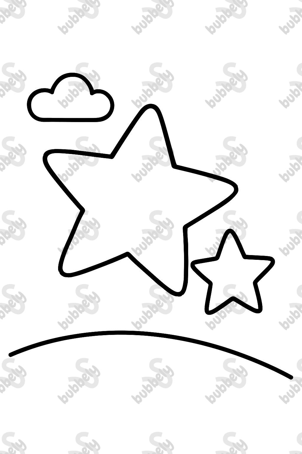 une grande étoile et une étoile de taille moyenne