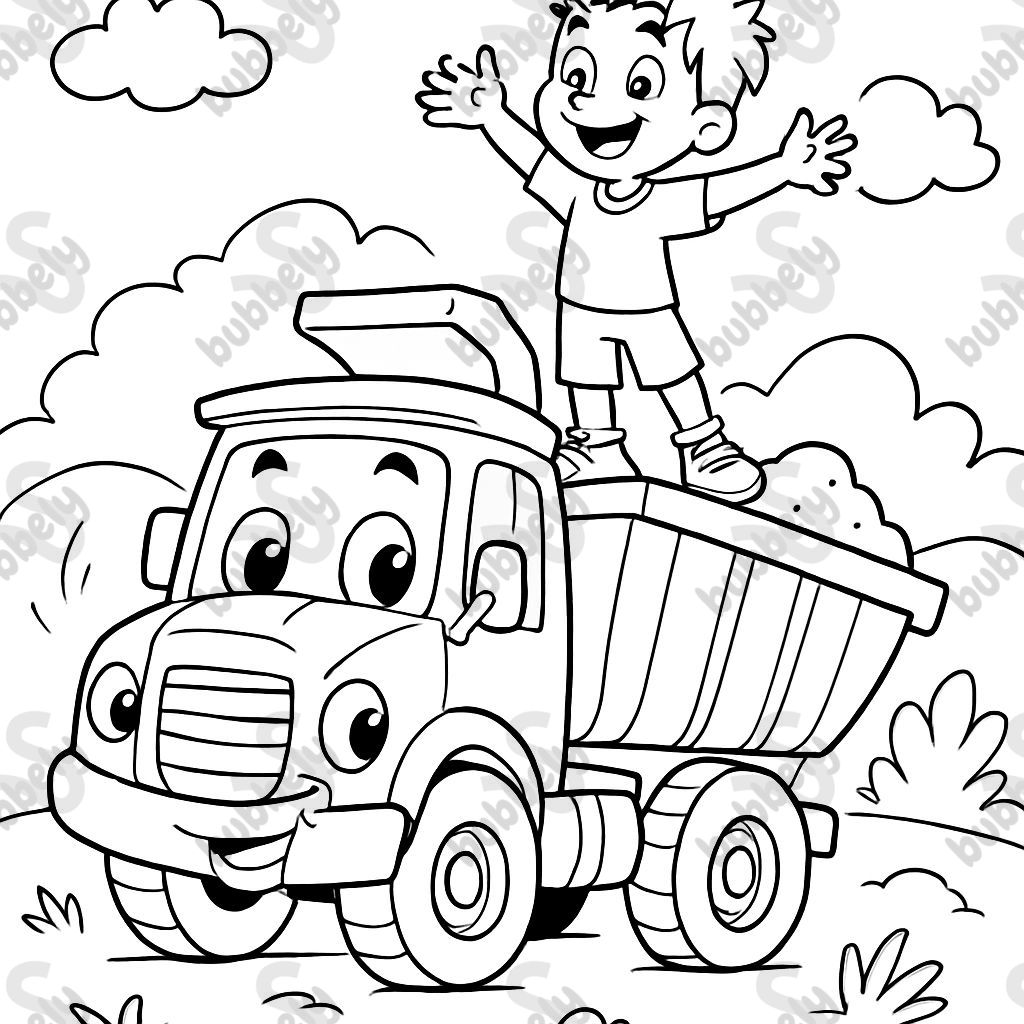 a dump truck is standing on the Till