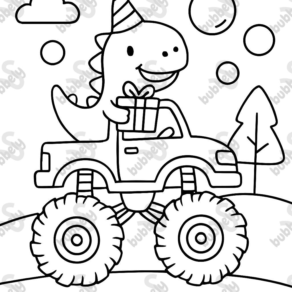monster truck bubbles dinosaur birthday