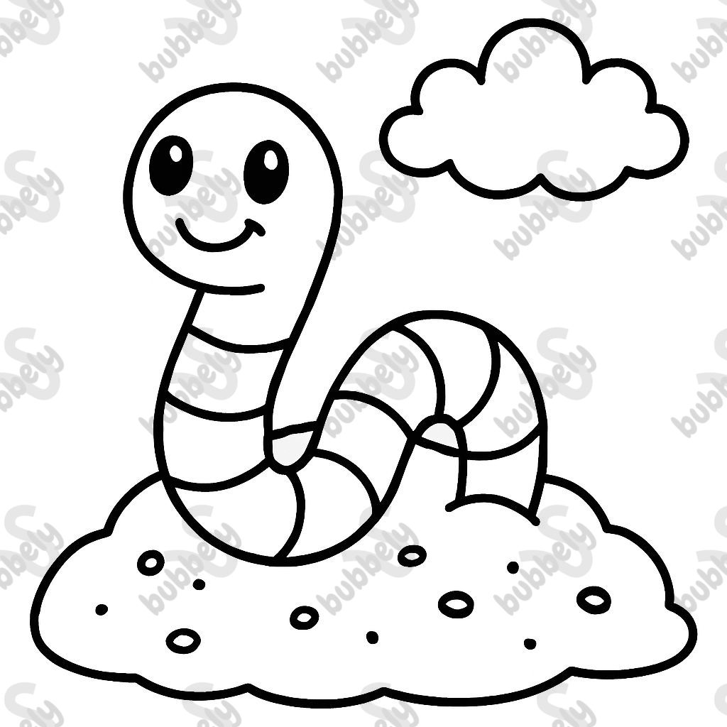 Worm peeking out of the ground