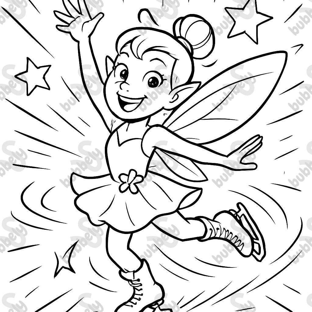 Fée dansante avec des patins