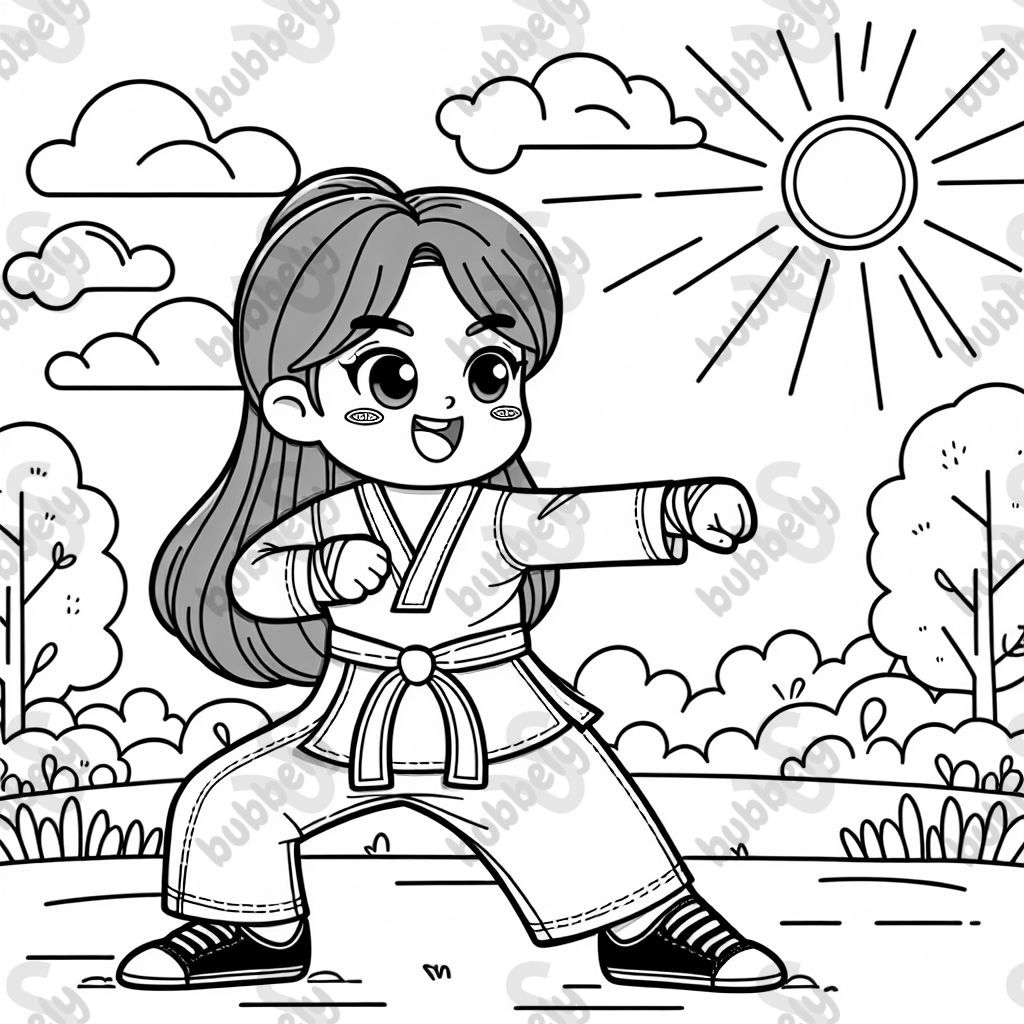 A girl doing taekwondo 