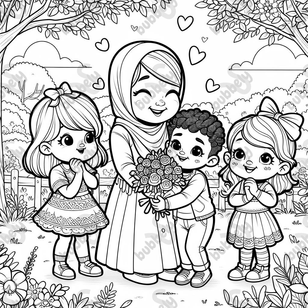 Four small children celebrating Mother's Day