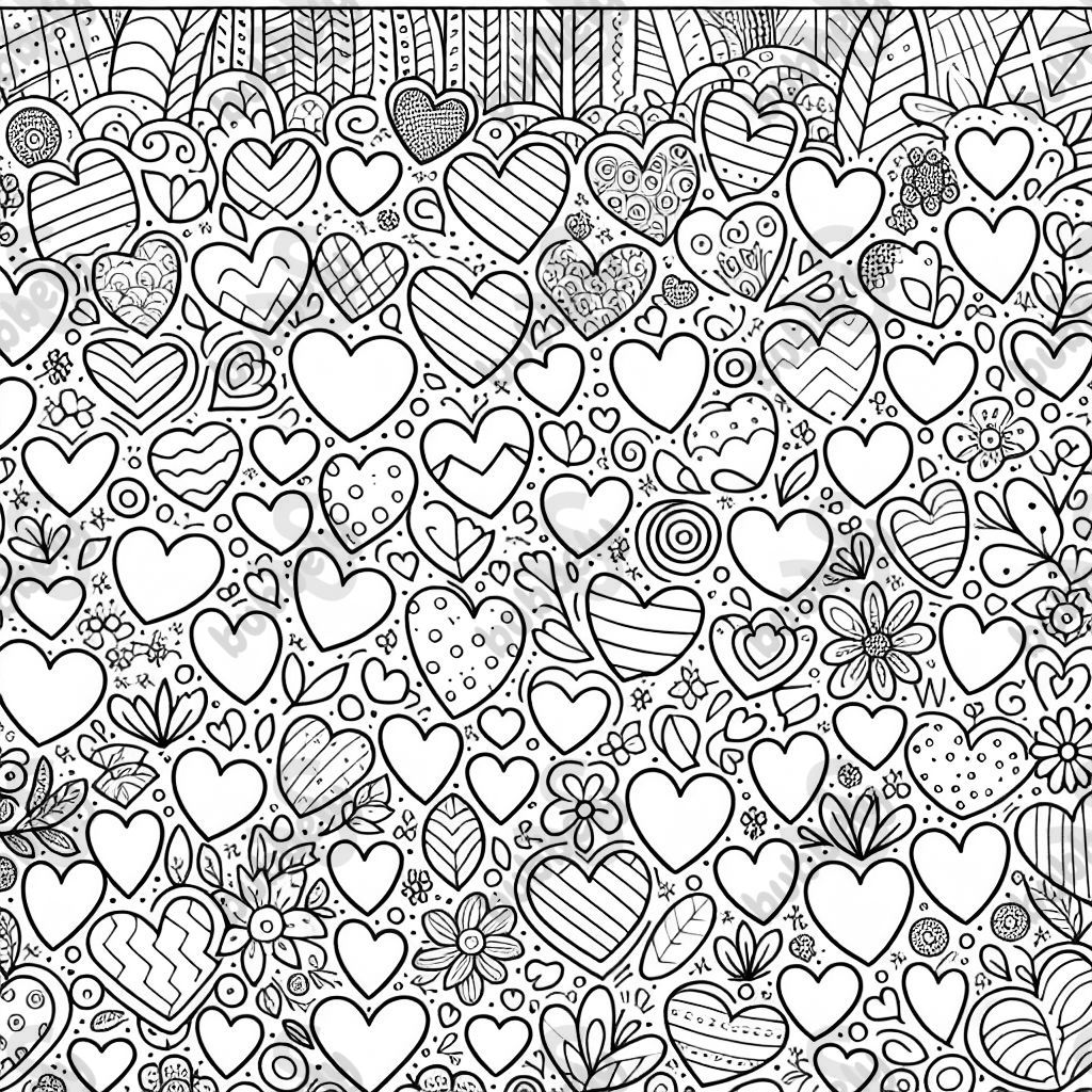 lots of simple heart shapes not attached to each other