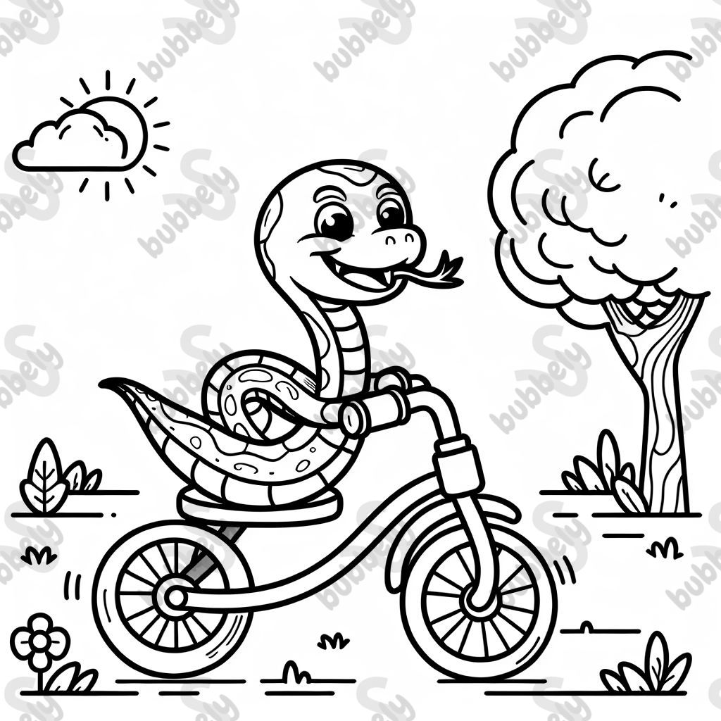 snake riding tricycle