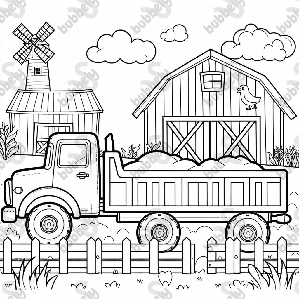 a truck on a farm