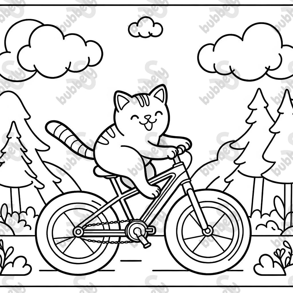 A cat on a mountain bike