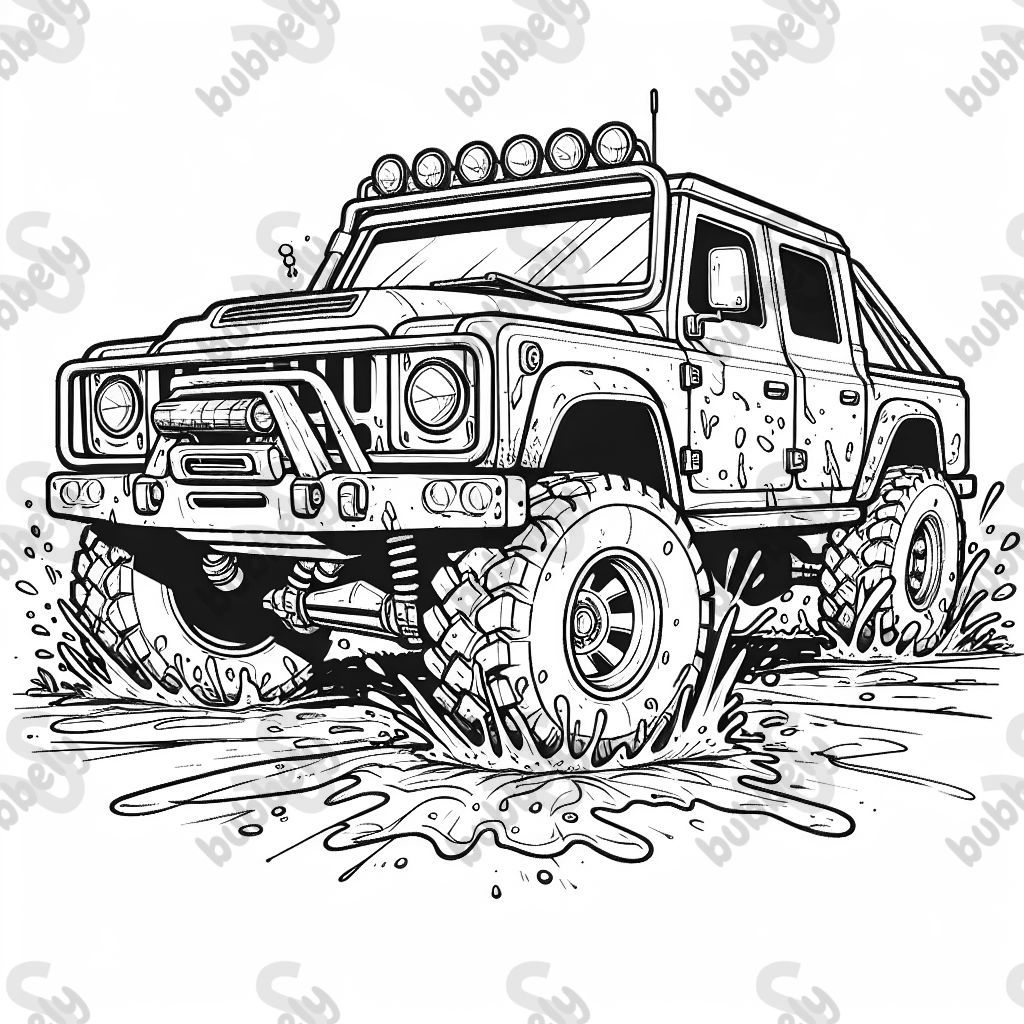 offroad truck with mud under it