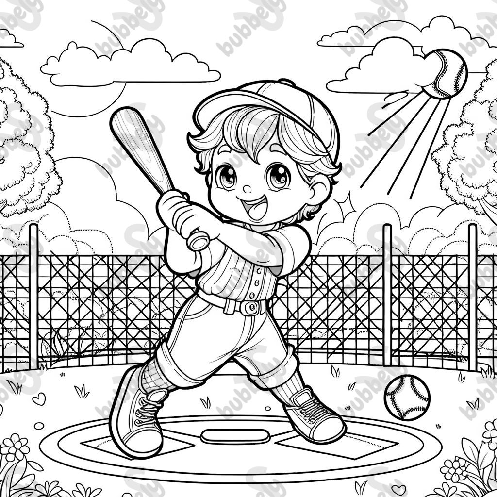 Little boy playing baseball 